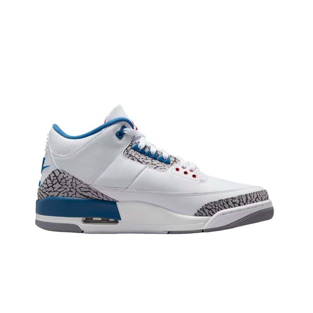 Jordan 3 Retro Lifestyle Sneakers True Blue Mens White IF4396